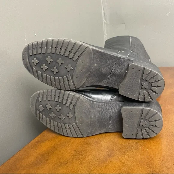 Hush puppies riding boots knee high black leather woman’s 9 wide - Picture 4 of 7